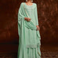 Palazzo Salwar Suit Georgette Sea Green Embroidered Salwar Kameez