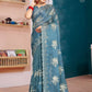 Classic Organza Silk Blue Diamond Saree