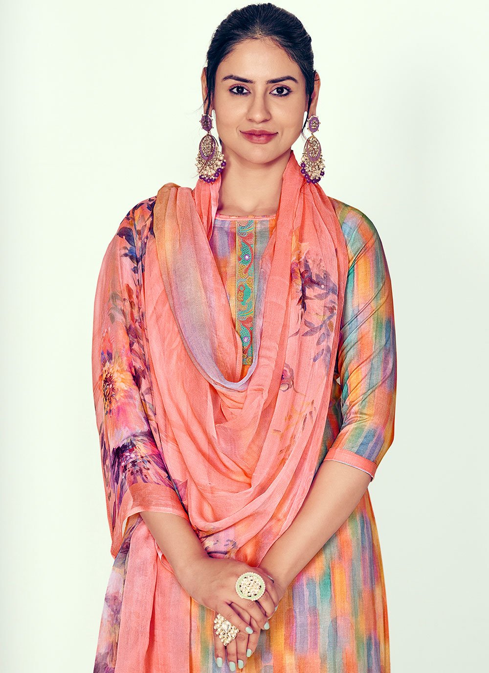 Trendy Suit Cotton Multi Colour Digital Print Salwar Kameez