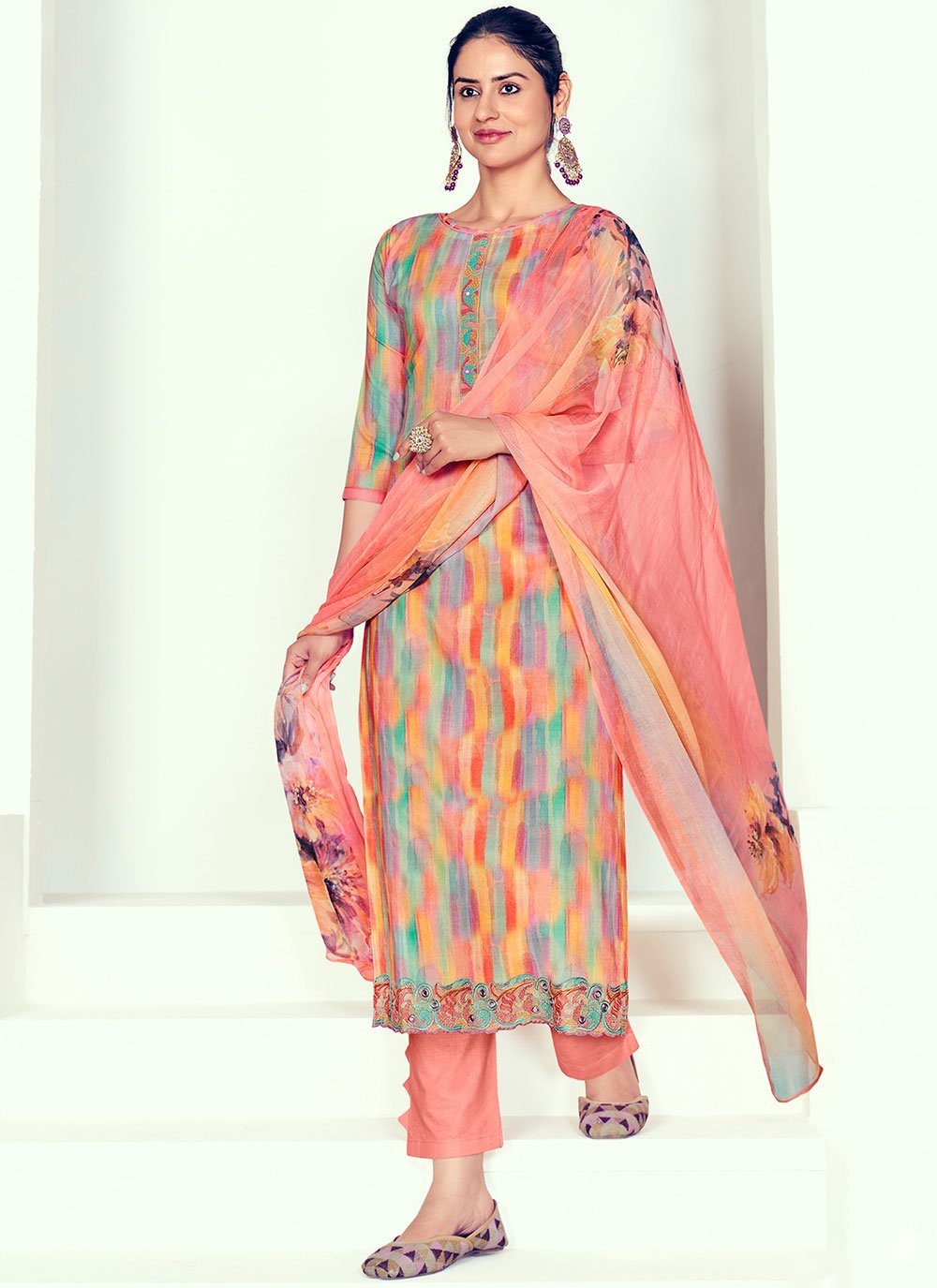 Trendy Suit Cotton Multi Colour Digital Print Salwar Kameez