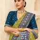 Designer Chinon Green Bandhej Saree
