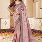 Trendy Saree Georgette Pink Patch Border Saree