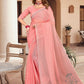 Trendy Saree Chiffon Pink Stone Saree