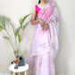 Classic Organza Pink Digital Print Saree