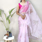 Classic Organza Pink Digital Print Saree