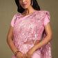 Classic Crepe Silk Lycra Pink Embroidered Saree