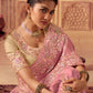 Trendy Saree Chinon Georgette Pink Embroidered Saree