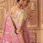 Trendy Saree Chinon Georgette Pink Embroidered Saree