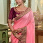 Trendy Saree Vichitra Silk Pink Embroidered Saree