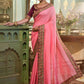 Trendy Saree Vichitra Silk Pink Embroidered Saree