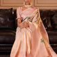 Classic Jacquard Pink Digital Print Saree