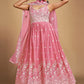 Anarkali Suit Georgette Pink Sequins Salwar Kameez