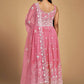 Anarkali Suit Georgette Pink Sequins Salwar Kameez