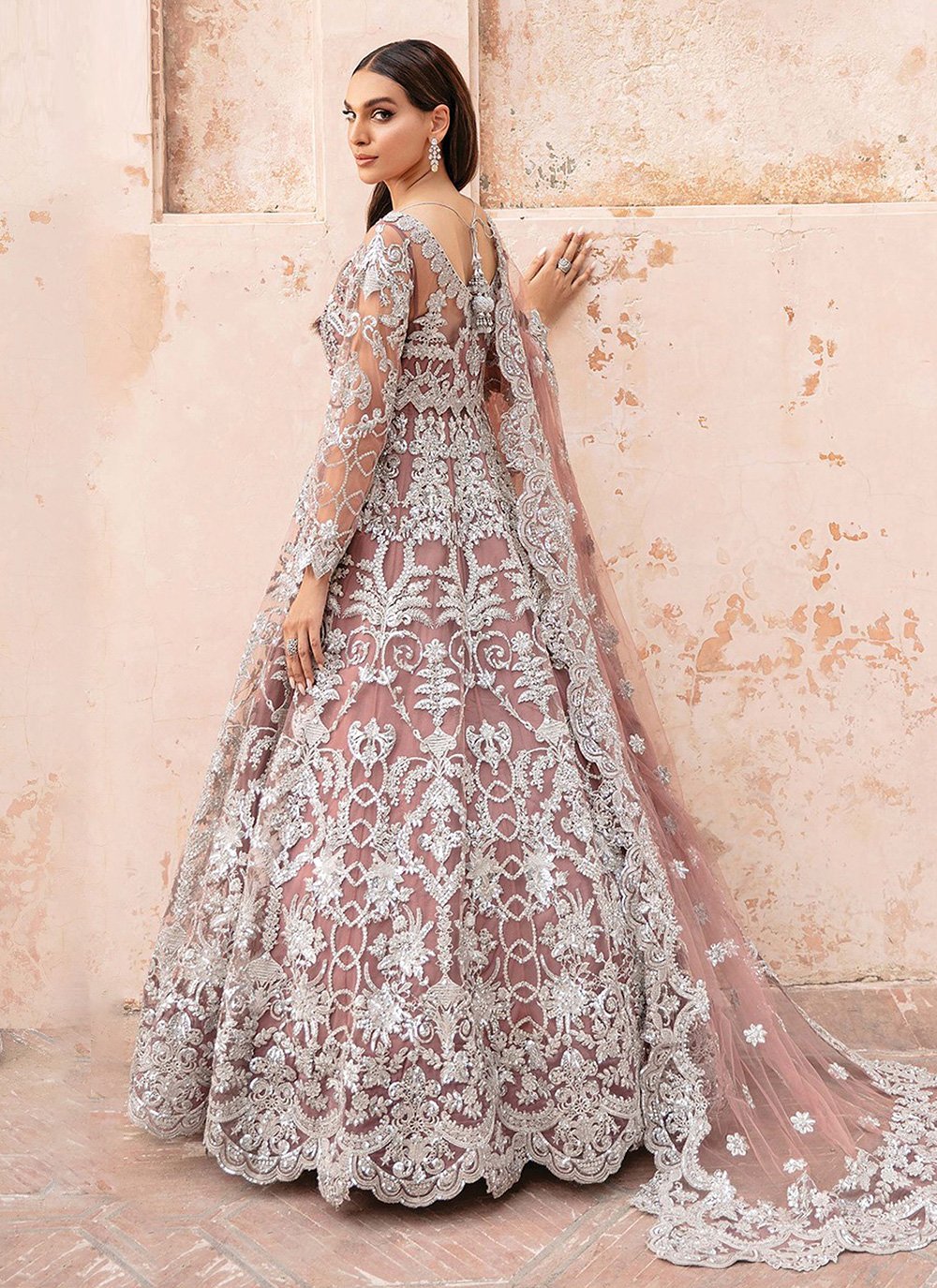 Gown Net Pink Diamond Gown Kajols Indian Pakistani Fashion Tailoring