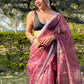 Designer Organza Pink Hand Work Saree