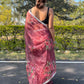 Designer Organza Pink Hand Work Saree