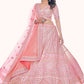 Lehenga Style Saree Net Pink Dori Work Lehenga Choli