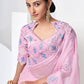 Classic Organza Pink Sequins Saree