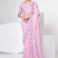Classic Organza Pink Sequins Saree