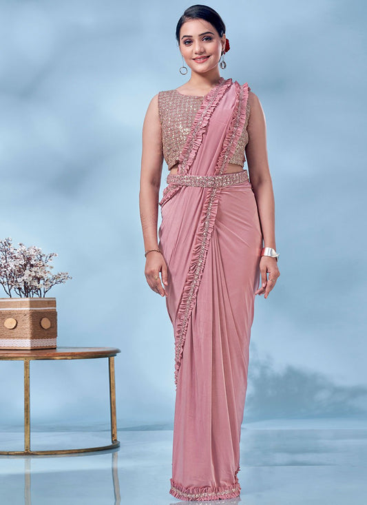 Trendy Saree Imported Pink Sequins Saree