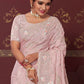 Contemporary Satin Pink Embroidered Saree