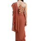 Contemporary Chiffon Orange Ruffle Saree