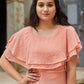 Casual Kurti Georgette Peach Ruffle Kurtis