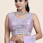 Designer Chiffon Lavender Mirror Saree