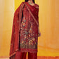 Palazzo Salwar Suit Chiffon Rust Embroidered Salwar Kameez