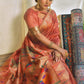 Contemporary Silk Rust Woven Saree