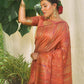 Contemporary Silk Rust Woven Saree
