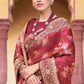 Classic Silk Rust Digital Print Saree