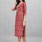 Designer Kurti Cotton Rust Print Kurtis