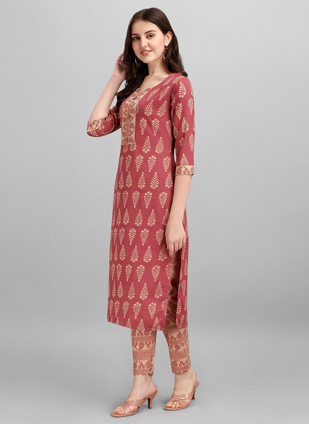 Designer Kurti Cotton Rust Print Kurtis