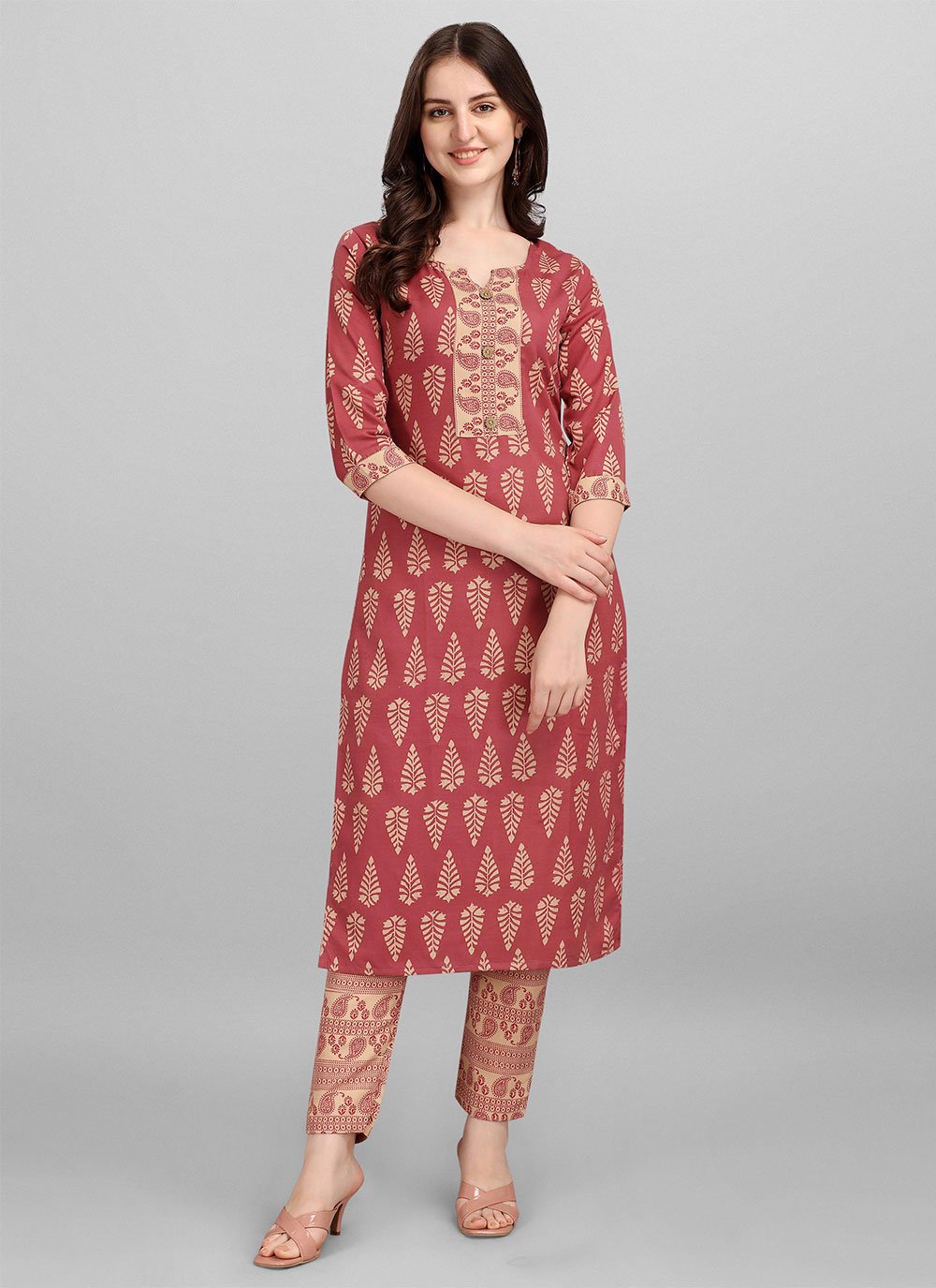 Designer Kurti Cotton Rust Print Kurtis