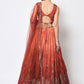 Lehenga Choli Chinon Silk Rust Embroidered Lehenga Choli