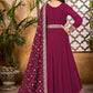 Salwar Suit Faux Georgette Rust Embroidered Salwar Kameez