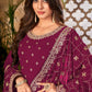 Salwar Suit Faux Georgette Rust Embroidered Salwar Kameez