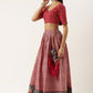 A Line Lehenga Cotton Rust Foil Print Lehenga Choli