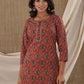 Salwar Suit Cotton Rust Print Salwar Kameez