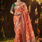 Traditional Saree Silk Rust Bandhej Saree