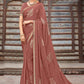 Contemporary Silk Rust Fancy Work Saree