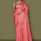 Classic Kanjivaram Silk Pink Weaving Saree