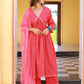 Salwar Suit Cotton Pink Fancy Work Salwar Kameez