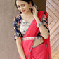 Classic Georgette Pink Embroidered Saree