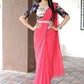 Classic Georgette Pink Embroidered Saree