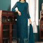 Salwar Suit Faux Georgette Teal Embroidered Salwar Kameez