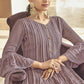 Salwar Suit Chinon Silk Lavender Embroidered Salwar Kameez