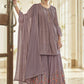 Salwar Suit Chinon Silk Lavender Embroidered Salwar Kameez