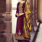 Salwar Suit Velvet Maroon Embroidered Salwar Kameez